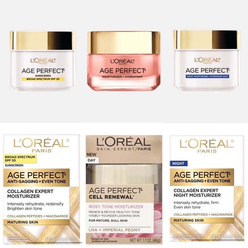 NEW L’Oréal Age Perfect Anti-Aging Collagen and Cell Renewal Moisturizer Bundle